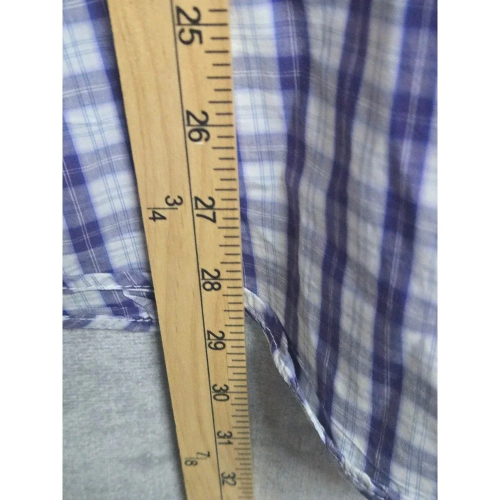 Banana Republic Mens Large Soft Wash Tailored Slim Fit Plaid Button Down Shirt